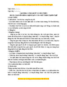 Giáo án Bài 52 KHTN 6 Kết nối tri thức (2024): Chuyển động nhìn thấy của mặt trời. Thiên thể