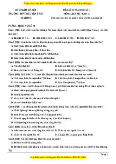 Đề thi cuối kì 1 Lịch sử 11 trường THPT Nguyễn Trãi - Hà Nội