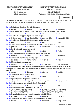 Đề thi thử Hóa học trường Chuyên Hoàng Văn Thụ lần 3 năm 2023