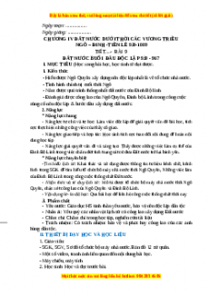 Giáo án Bài 9 Lịch sử 7 Kết nối tri thức (2024): Đất nước buổi đầu độc lập 939 - 967