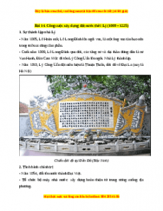 Lý thuyết Lịch sử 7 Cánh diều Bài 14: Công cuộc xây dựng đất nước thời Lý (1009-1225)