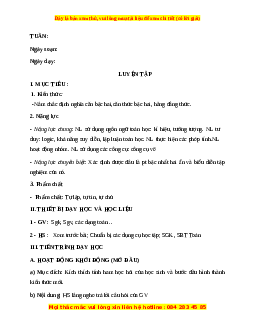 Giáo án Luyện tập trang 11, 12 Toán 9 Học kì 1