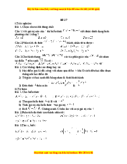 Đề thi giữa kì 1 Toán 8 năm 2023 - Đề 27