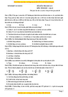 Đề thi học kì 1 Sinh học 12 năm 2023 trường THPT Sở GD_ĐT An Giang