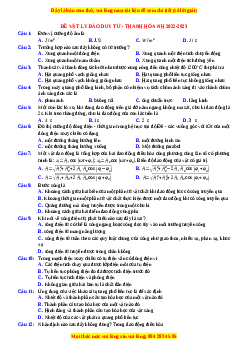 Đề thi thử Vật lí trường Đào Duy Từ - Thanh Hóa năm 2023