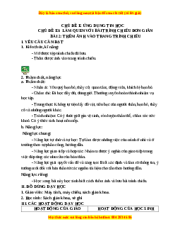 Giáo án Tin học 3 Cánh diều Bài 2: Thêm ảnh vào trang trình chiếu