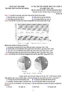 Bộ 34 Đề thi thử THPT Quốc Gia Địa lí năm 2021 chọn lọc từ các trường