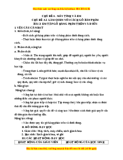 Giáo án Tin học 3 Cánh diều Bài 3: Em tập gõ hàng phím trên và dưới