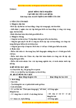 Giáo án HĐTN lớp 3 Tuần 9 Cánh diều: Thời gian biểu của em