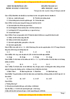 Đề thi học kì 1 Sinh học 9 năm 2023 Phòng GD_ĐT TP Bạc Liêu