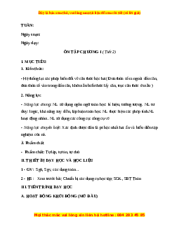 Giáo án Ôn tập chương 1 (Tiết 2) Toán 9 Học kì 1