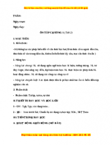 Giáo án Ôn tập chương 1 (Tiết 2) Toán 9 Học kì 1