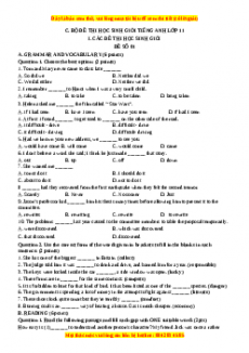 Đề thi học sinh giỏi Tiếng Anh 11 năm 2023 có đáp án - GV Nguyễn Thanh Hoàng