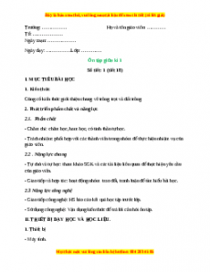 Giáo án Ôn tập giữa học kì 1 Công nghệ 10 Cánh diều