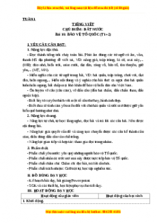 Giáo án Bảo vệ tổ quốc (T1+2) Tiếng việt 3 Cánh diều