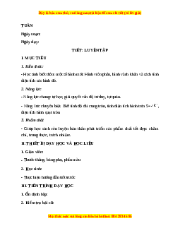 Giáo án Luyện tập trang 99, 100 Toán 9 Học kì 2