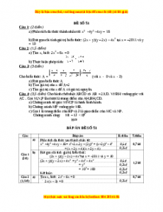 Đề thi cuối học kì 1 Toán 8 năm 2022 - 2023 - Đề 51