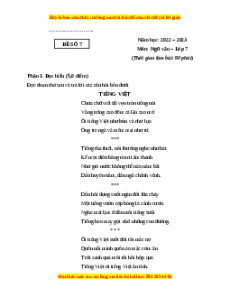 Đề thi cuối kì 2 Ngữ Văn lớp 7 Cánh diều có đáp án (Đề 7)