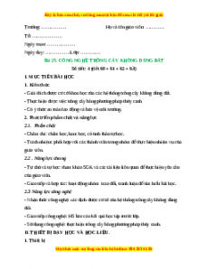Giáo án Công nghệ 10 (Kết nối tri thức) Bài 25: Công nghệ trồng cây không dùng đất