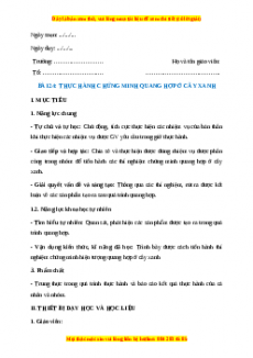 Giáo án Bài 24 Sinh học 7 Chân trời sáng tạo (2024): Thực hành chứng minh quang hợp ở cây xanh