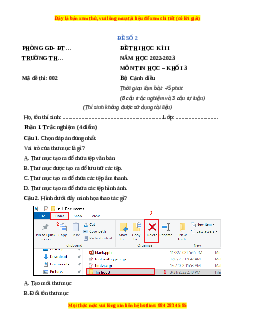 Đề thi cuối kì 2 Tin học lớp 3 Cánh diều (Đề 2)