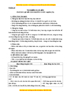 Giáo án Tự nhiên và xã hội 3 Cánh diều Bài Ôn tập chủ đề con người và sức khỏe