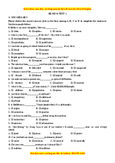 Bài tập trắc nghiệm Tiếng Anh 9 năm 2023 cực hay có đáp án - GV Nguyễn Thị Minh Hương