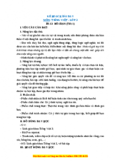 Giáo án Đôi bạn Tiếng việt 3 Chân trời sáng tạo