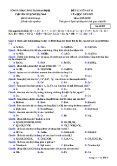 Đề thi thử Hóa học trường Chuyên Lê Hồng Phong năm 2023