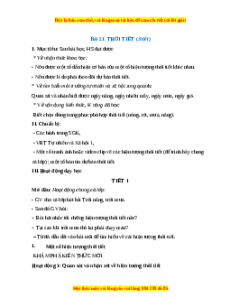 Giáo án TNXH 1 Cánh diều Thời tiết