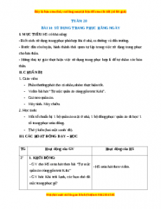 Giáo án HĐTN lớp 1 Tuần 20