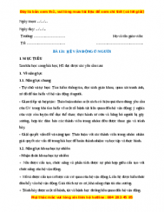 Giáo án Hệ vận động ở người Sinh học 8 Kết nối tri thức