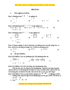 Đề thi cuối học kì 2 Toán 8 năm 2022 - 2023 - Đề 34