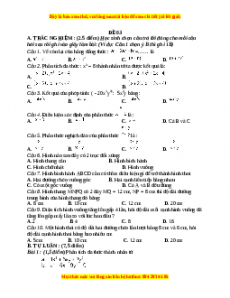 Đề thi cuối học kì 1 Toán 8 năm 2022 - 2023 - Đề 3