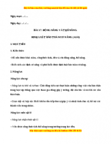 Giáo án Bài 17 Vật lí 10 Chân trời sáng tạo (2024): Động năng và thế năng. Định luật bảo toàn cơ năng