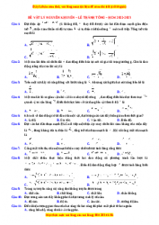 Đề thi thử Vật lí trường Nguyễn Khuyến - Lê Thánh Tông - HCM năm 2023