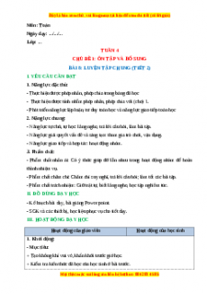 Giáo án Tuần 4: Luyện tập chung  Toán 3 Kết nối tri thức