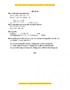 Đề thi cuối học kì 1 Toán 8 năm 2022 - 2023 - Đề 36