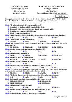Đề thi thử Hóa học trường Chuyên ĐH Vinh lần 1 năm 2023