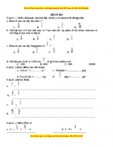 Đề thi Toán lớp 4 cuối kì 2 (Đề 59)