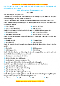 Bộ 1225 câu hỏi trắc nghiệm môn Lịch sử 9 có đáp án
