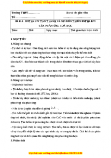 Giáo án Bài 13: Enthalpy tạo thành và biến thiên enthalpy của phản ứng hóa học Hóa học 10 Chân trời sáng tạo