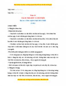 Giáo án TNXH 1 Kết nối tri thức Tuần 32