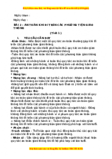 Giáo án Đạo đức 3 Chân trời sáng tạo Bài 2: An toàn khi đi trên các phương tiện giao thông (Tiết 1)