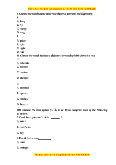 Bộ 10 đề thi cuối kì 2 Tiếng Anh 7 Friends plus có đáp án