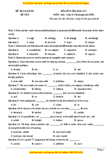 Đề thi học kì 1 Tiếng anh 12 năm 2022 - 2023 (Đề 6)