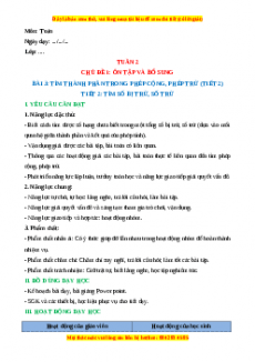 Giáo án Tìm số bị trừ, số trừ Toán 3 Kết nối tri thức