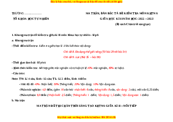 Bộ đề thi giữa kì 2 KHTN 6 Chân trời sáng tạo (nối tiếp)