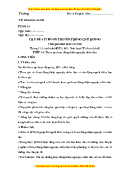 Giáo án Hoạt động trải nghiệm 7 Cánh diều Chủ đề 4: Tiếp nối truyền thống quê hương