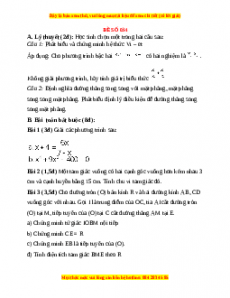 Đề thi Toán 9 học kì 2 năm 2022 - 2023 - Đề 34